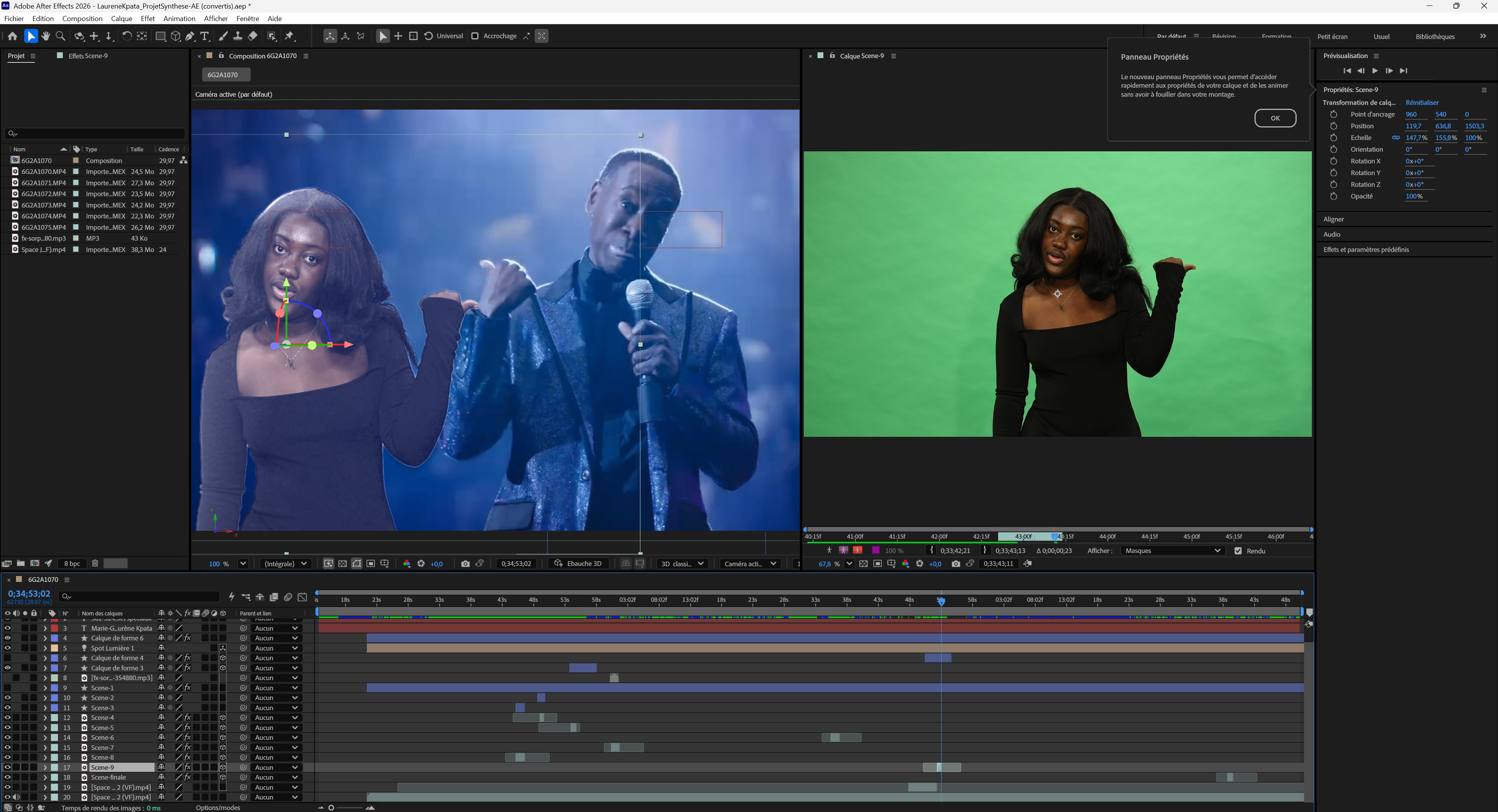 Image originale du tournage sur fond vert